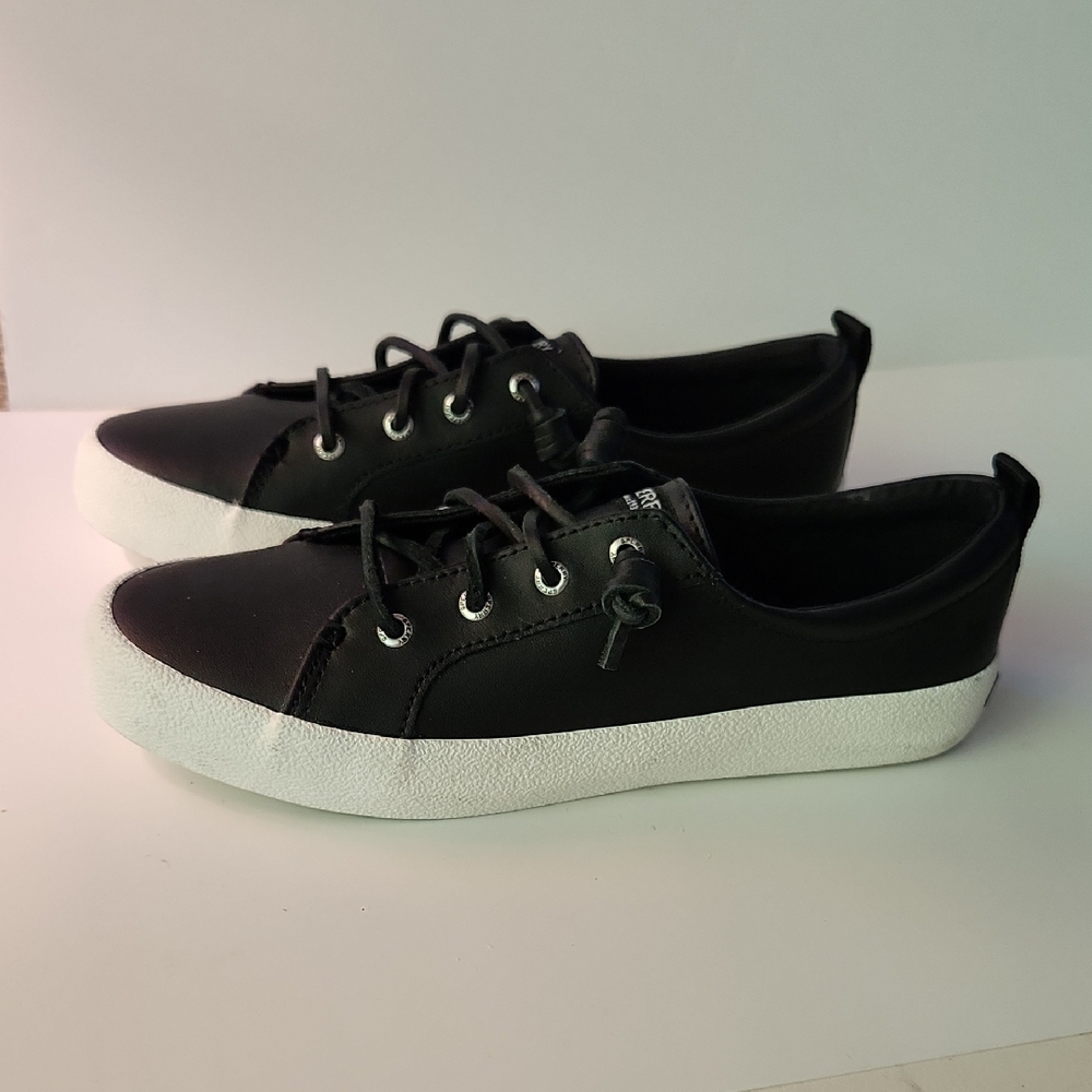 Sperry Womens Black and White Sneakers Size 8.5